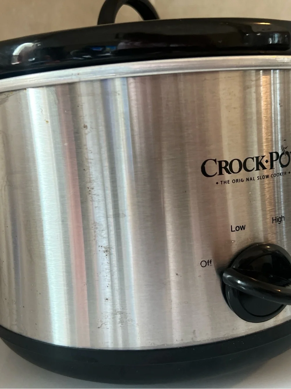 Crock-Pot Silver Stainless Steel Slow Cooker with Black Trim